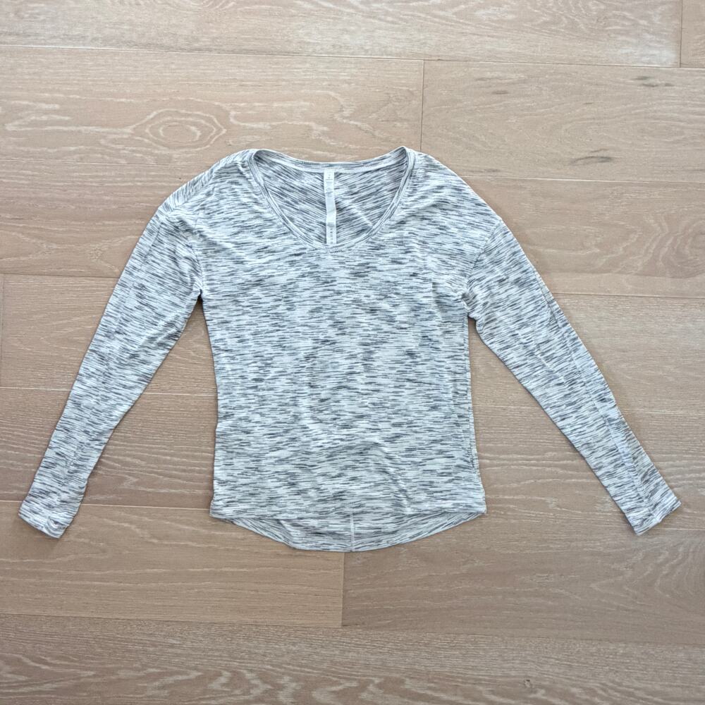 Lululemon Meant To Move Long Sleeve Tiger Space Dye Black White sz 4